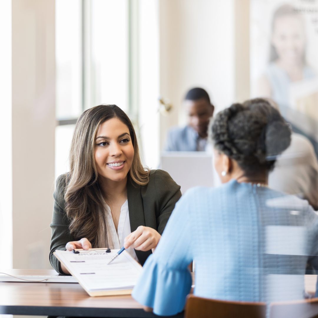woman meeting with a consultant