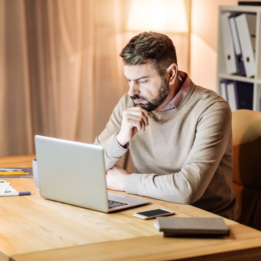 man at computer