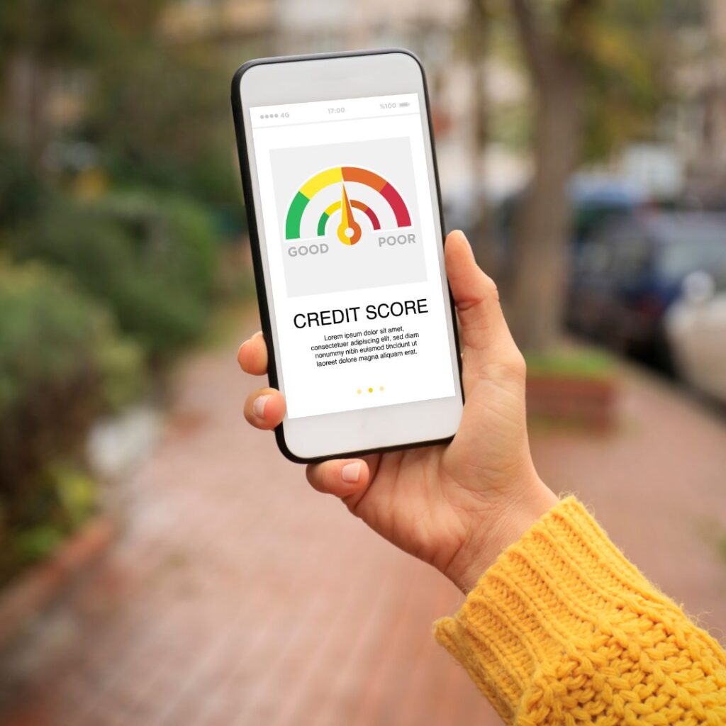 Women checking her credit score