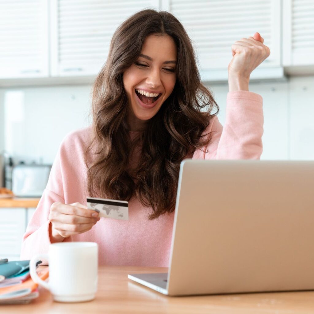 woman looking at computer