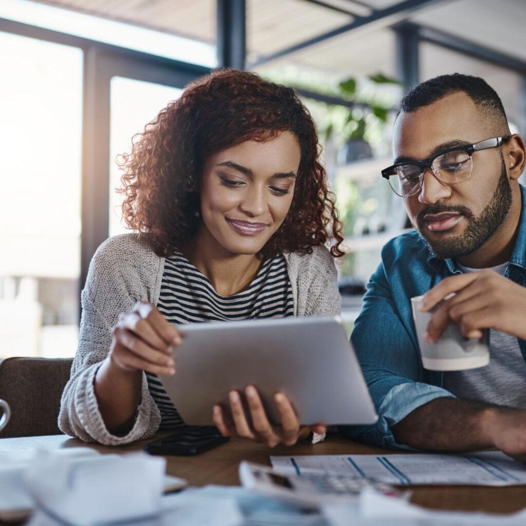 couple looking at computer