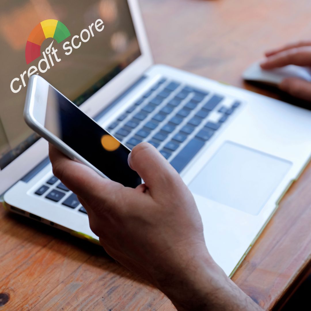 Checking credit history on laptop