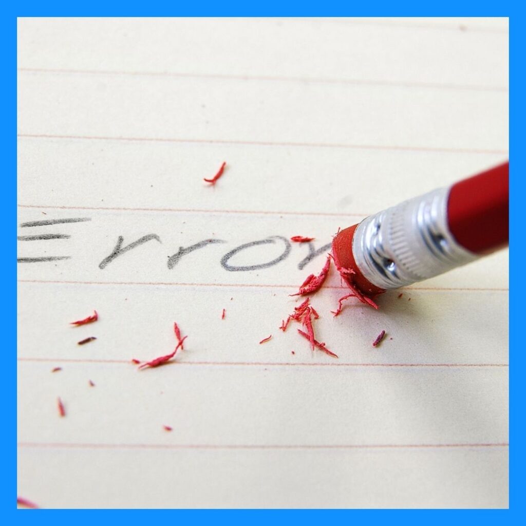 image of erasing an error