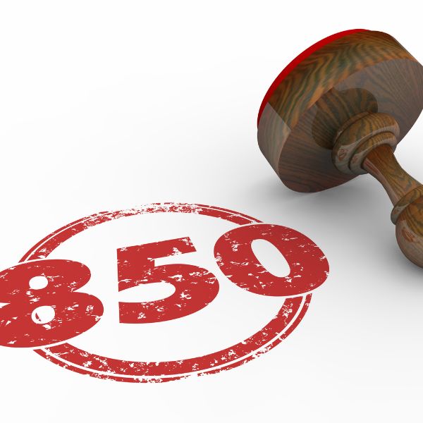 A stamp of eight hundred and fifty