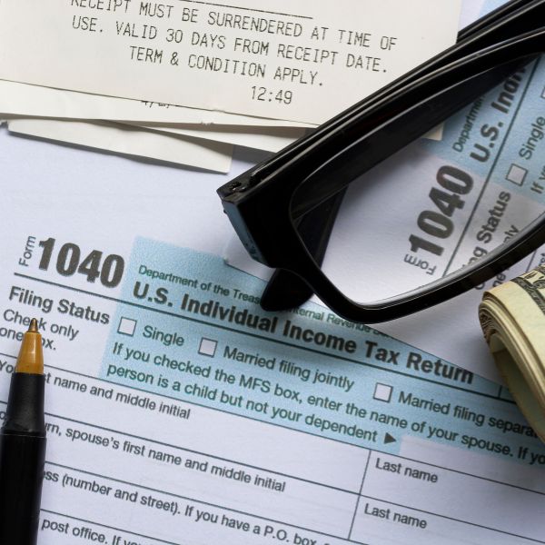 A 1040 tax document